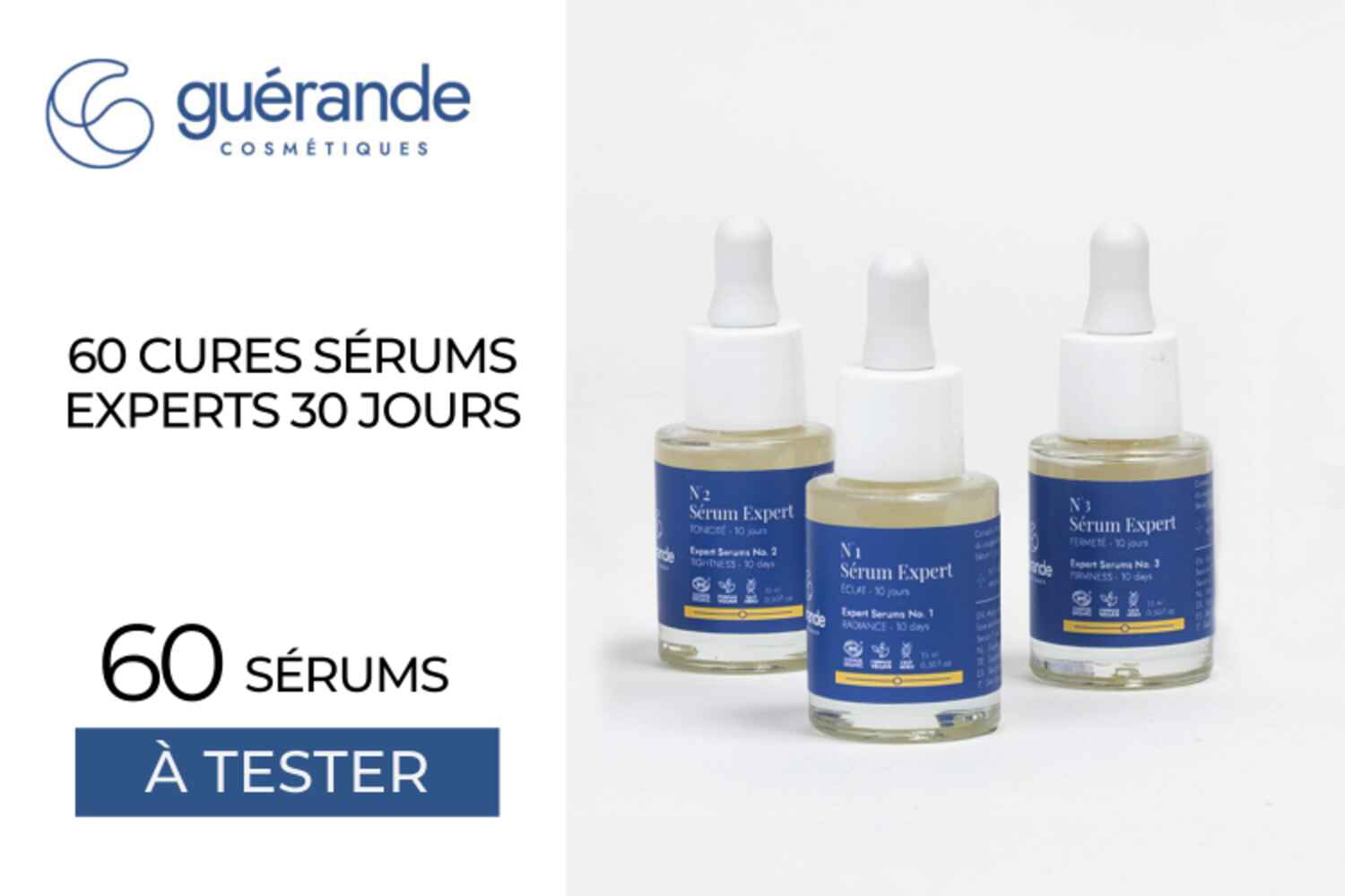 60 Cures sérums Experts 30 jours de Guérande Cosmétiques