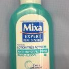 Swatch de Testeuse beaute party  : Lotion Très Active Sans Alcool - Anti-imperfections de Mixa, Mixa