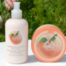 Swatch de zahia maz : Gel Douche Pêche de Vigne, The Body Shop