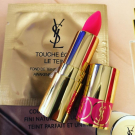 Swatch de zahia maz : Rouge Volupté Shine, Yves Saint Laurent