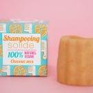 Swatch de Mon billet poudré : Shampooing Solide à l'orange, Lamazuna