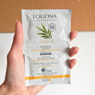 Swatch de Camille_Caterpi : Masque matifiant poudre de bambou & hamamélis bio, Logona