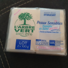 Swatch de Sofifi62 : Savon doux hydratant Peaux sensibles L'arbre Vert, L'arbre Vert