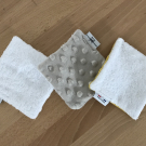 Swatch de Amandinejl : 50 Boîtes de 3 lingettes bébés lavables Oekotex et Bio, Le Petit Carré Français