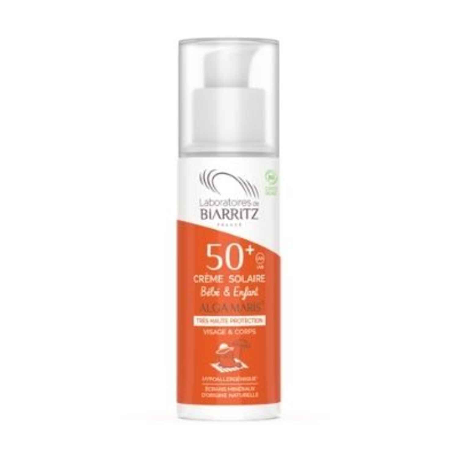 Crème solaire bébé & enfant SPF50  Alga Maris très haut protection, Laboratoires de Biarritz - Infos et avis