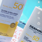 Swatch de Liikasam : Fluide Ultra-Léger SPF50, Dermina