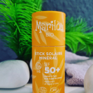 Swatch de Amandlyna : Stick Solaire Minéral SPF50  Zéro Déchet, Marilou Bio