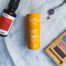 Swatch de Blogueuseaufeminin : Stick Solaire Minéral SPF50  Zéro Déchet, Marilou Bio