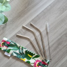 Swatch de Aunatur-elle : Lot de 4 pailles en Inox avec son pochon 100% fabriqué en Français, Le Petit Carré Français