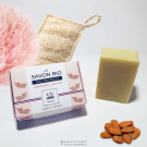 Swatch de sambelh : Savon solide BIO saponifié à froid à l'Amande douce, Le Petit Carré Français