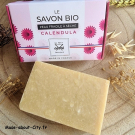 Swatch de Cecilie : Savon solide BIO saponifié à froid au Calendula, Le Petit Carré Français