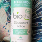 Swatch de MINI03 : Déodorant solide à l'huile de coco et au beurre de karité, Biopha Nature