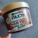 Swatch de zaz19 : Masque Nutrition Boucles Beurre de Cacao - Fructis Hair Food, Garnier Fructis