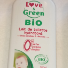 Swatch de DoriouneTwins2022 : Lait de toilette hydratant peaux sensibles à réactives, Love and Green