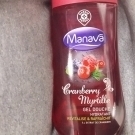 Swatch de clocloe285 : Gel douche Cranberry Myrtille - Manava de Leclerc Marque Repère, Manava