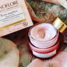 Swatch de Marichka : Baume de rosée ré-hydratant 48h et régénérant nuit Rosa Angelica, Sanoflore