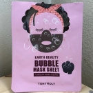 Swatch de Bonheur_ensoleille : Earth Beauty Bubble Sheet Mask - Masque Tissu Moussant, Tonymoly