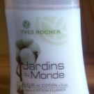 Swatch de Mzlle Valerie : Crème de douche à la Fleur de coton, Yves Rocher