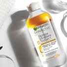 Swatch de Mousso : SkinActive Biphase Micellaire Tout en 1, Garnier SkinActive