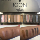 Swatch de Fidji26 : Icon eyeshadow palette, Absolute New York
