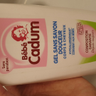 Swatch de Beautyibtissam : GEL SANS SAVON DOUCEUR corps et cheveux, Bébé CADUM